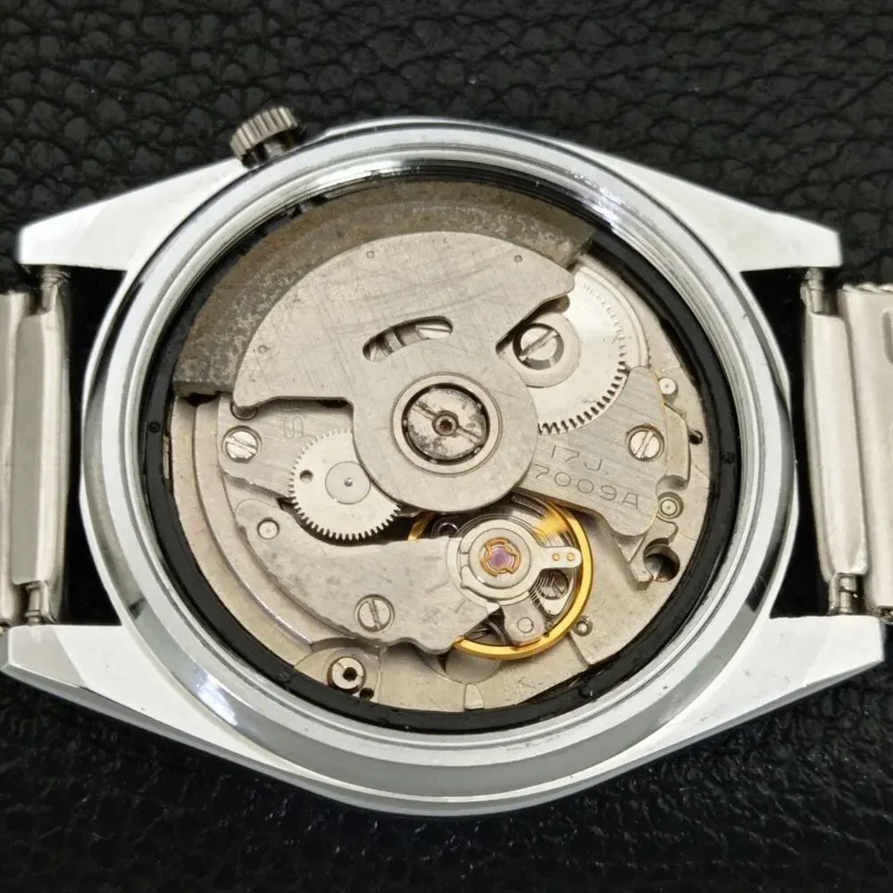 Vintage 1981 FCB Seiko Automatic Mens Silver Watch W/daydate & FCB accents